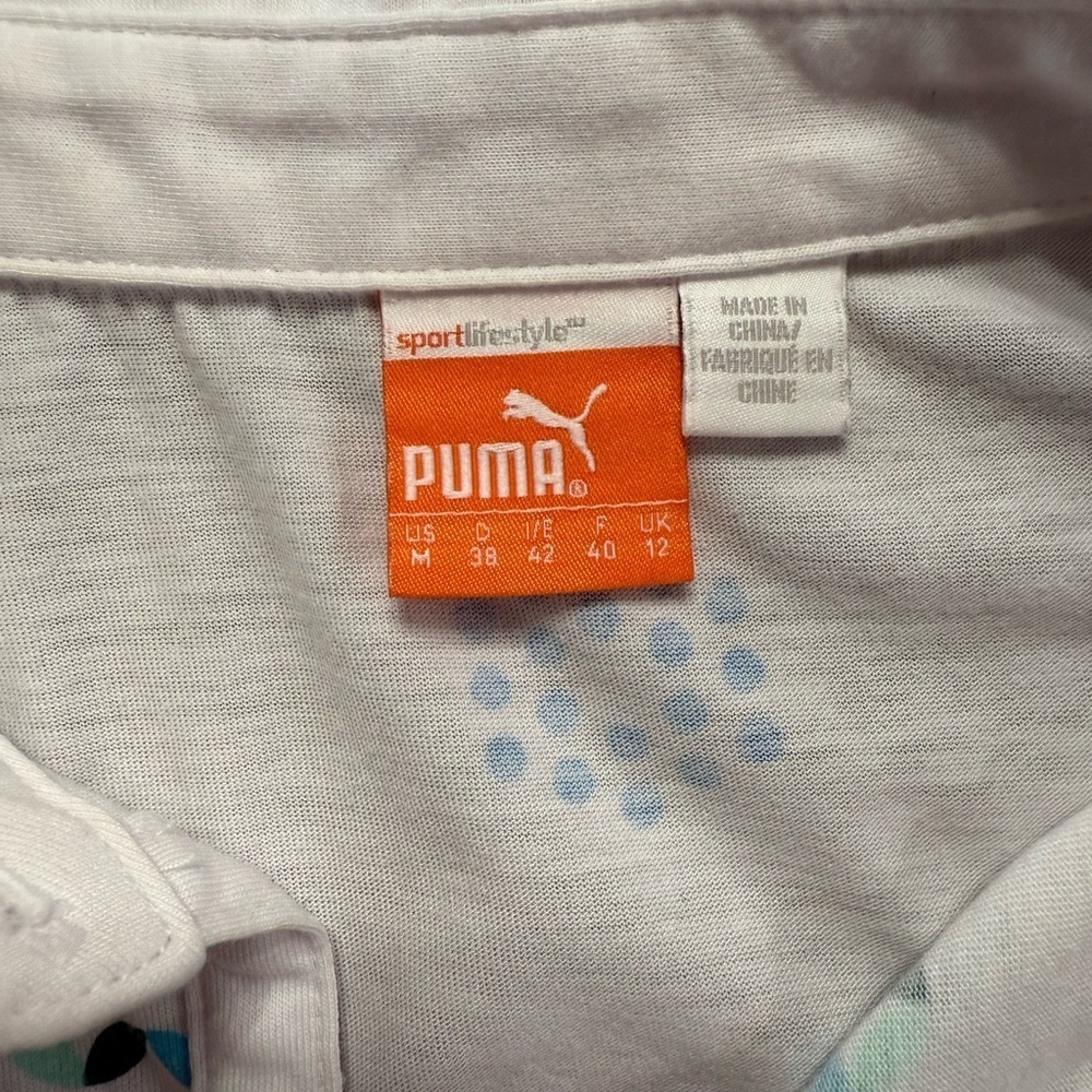 Ⓜ️ Puma Women’s Size Medium White Sleeveless Golf Polo Shirt GUC - Picture 3 of 3